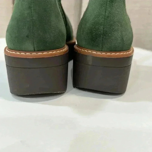 Naturalizer “Wylie” Green Suede Wedge Platform Ankle Boots Size 7 - Picture 3 of 9